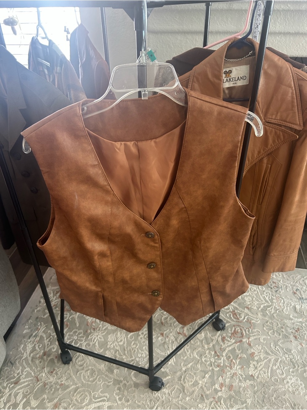 Faux Leather Tan Vest